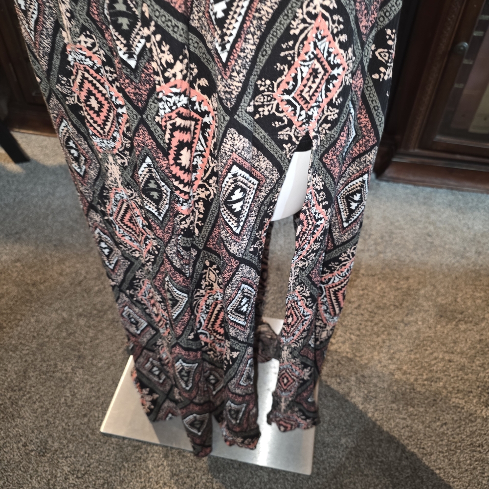 Maurices Black and Pink Patterned Maxi Skirt